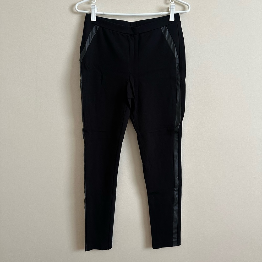 Michael Kors Faux Leather Stripe Leggings